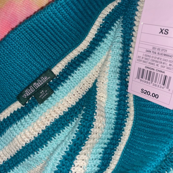 Wild Fable Teal and White Striped Pencil Skirt - Picture 3 of 3